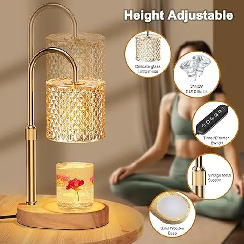 Candle Warmer Lamp, Candle Warmer Lamp with Timer, Wax Warmer with RGB Light and Dimmer, Height Adjustable - Perfect Housewarming Gift. Perfect Holiday Gift.