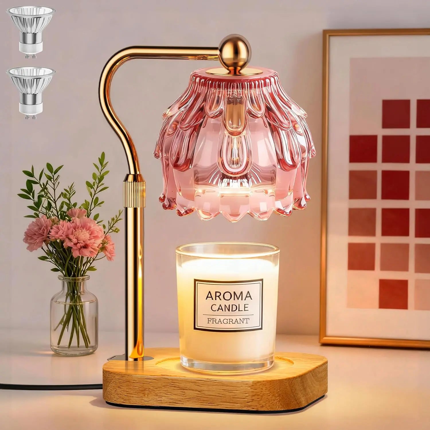 Candle Warmer with Timed Dimmer — Christmas Birthday Gift for Moms Electric Wax Melter Heater with Adjustable Height for Jar Candle Housings Warm Home Decor