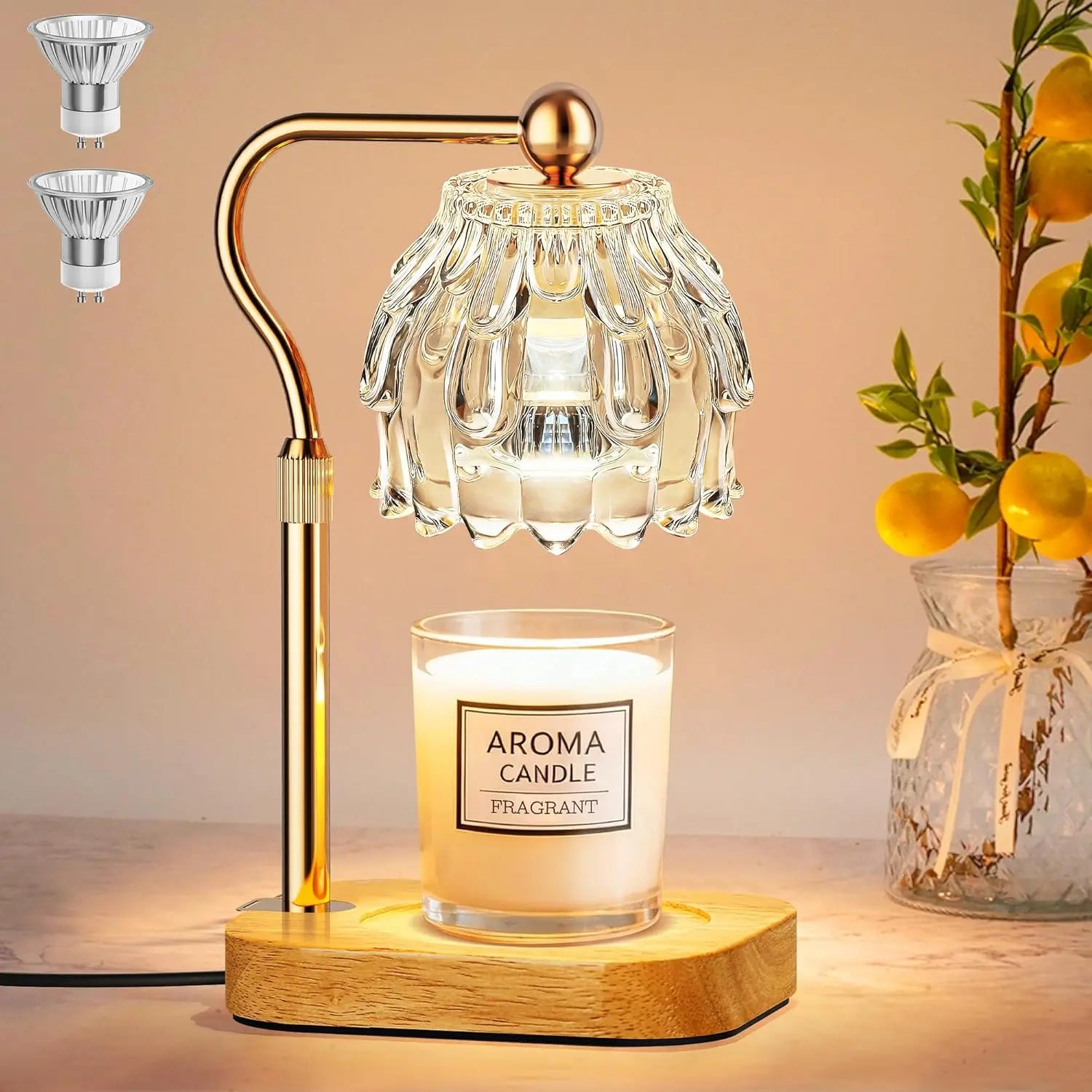 Candle Warmer with Timed Dimmer — Christmas Birthday Gift for Moms Electric Wax Melter Heater with Adjustable Height for Jar Candle Housings Warm Home Decor