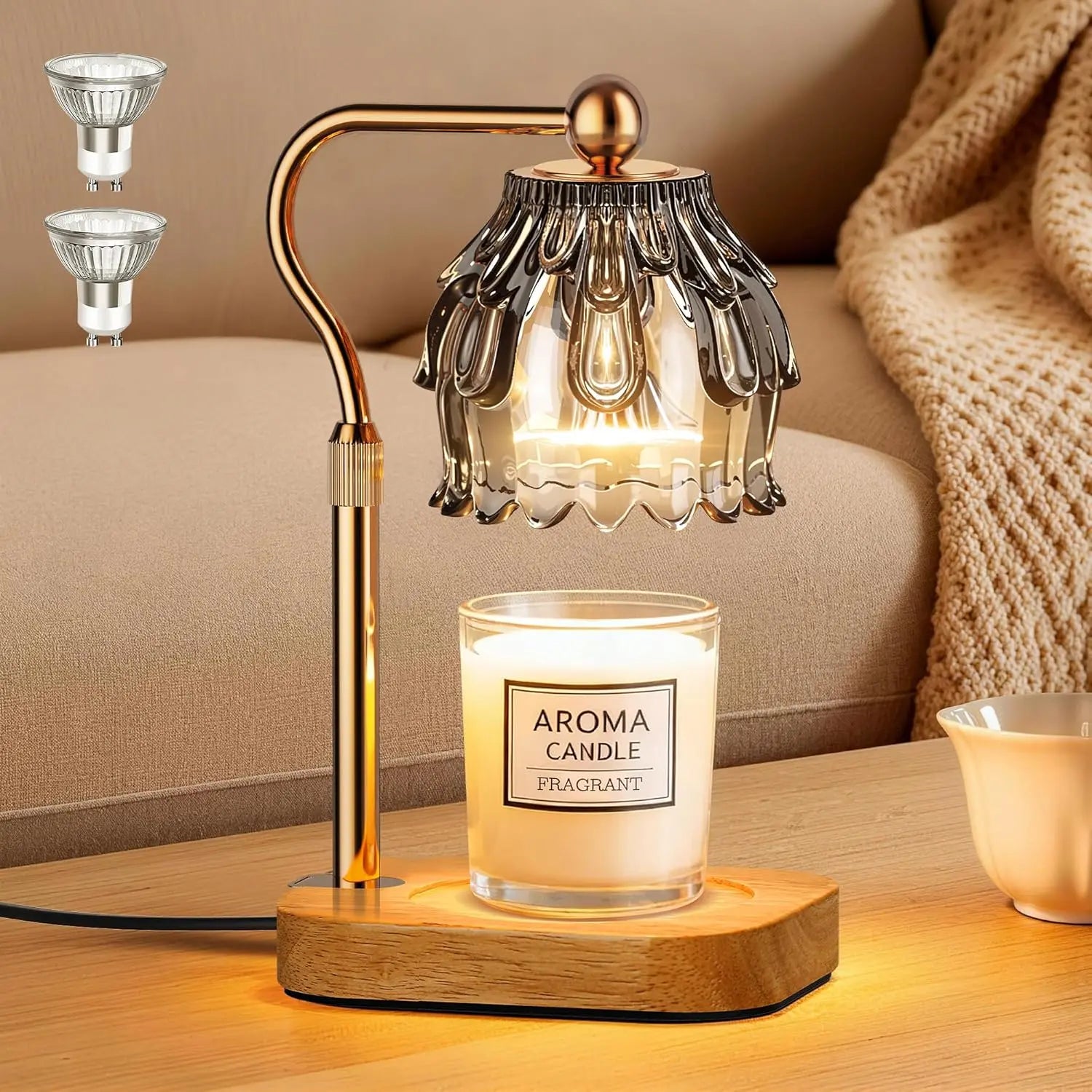 Candle Warmer with Timed Dimmer — Christmas Birthday Gift for Moms Electric Wax Melter Heater with Adjustable Height for Jar Candle Housings Warm Home Decor