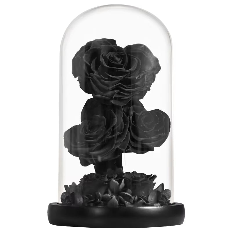 Heart Shaped Preserved Rose Beauty and the Beast Eternal Rose in Glass Dome Wedding Forever Flowers Valentines Christmas Gifts